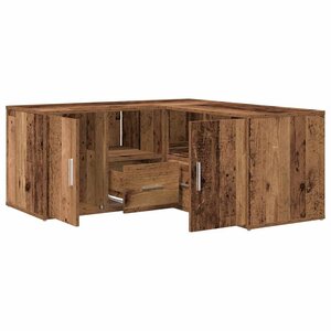 vidaXL Armoire d'angle vieux bois 160x40x45 cm bois d'ingénierie
