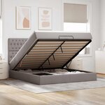 VidaXL Cadre de lit ottoman avec matelas taupe 180x200 cm tissu