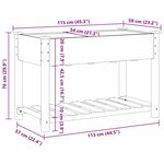vidaXL Cache-pot de jardin avec étagère Beige 115 x 59 x 76.5 cm
