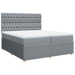 vidaXL Sommier à lattes de lit avec matelas Gris clair 200x200cm Tissu