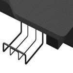 vidaXL Bureau de jeu à LED en forme de Z noir 110x60x75 cm