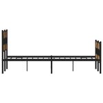 vidaXL Cadre de lit en métal sans matelas chêne fumé 120x190 cm