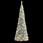 vidaXL Sapin de Noël artificiel escamotable neige floquée 50 LED 120cm
