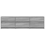 vidaXL Meuble TV avec LED sonoma gris 180x34x50 cm bois d'ingénierie