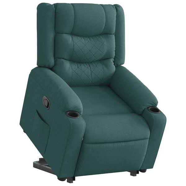 vidaXL Fauteuil inclinable vert foncé tissu