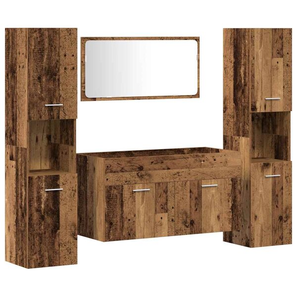 vidaXL Ensemble de meubles salle de bain 4 Pièces bois d'ingénierie