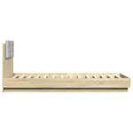 vidaXL Cadre de lit tête de lit et lumières LED chêne sonoma 90x200 cm