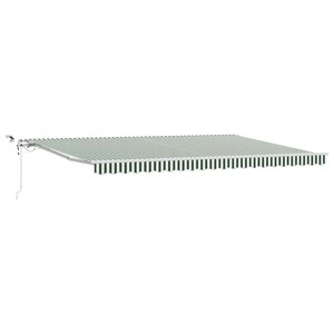 vidaXL Auvent Rétractable Vert et blanc 500 × 350 cm Tissu et Métal
