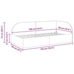 vidaXL Cadre de lit d'angle Turquoise 90 x 190 cm Velours