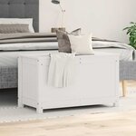 vidaXL Boîte de rangement Blanc 80x40x45 5 cm Bois massif de pin