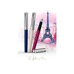 Stylo bille waterman allure deluxe bleu  recharge bleue pointe moyenne  coffret cadeau