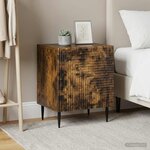 vidaXL Cabinet de chevet 2 Pièces Chêne fumé 43 x 34 5 x 50 cm