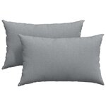 vidaXL Coussins de canapé 2 pc tissu Gris clair 50 x 30 cm