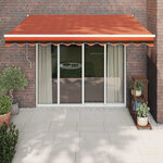 vidaXL Auvent rétractable automatique orange et marron 3 5x2 5 m