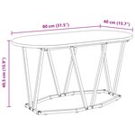 Table Basse vidaXL Noir en Chêne 80x40x40 5 cm en Bois D'ingénierie et Métal