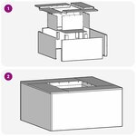 vidaXL Braise Noir 60 x 60 x 30 cm Acier