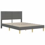 vidaXL Cadre de lit avec tête de lit Gris foncé 120 x 190 cm Tissu