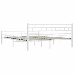 vidaXL Cadre de lit avec tête de lit blanc 160x200 cm métal