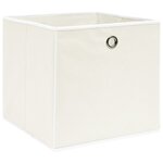vidaXL Boîtes de rangement 10 Pièces Blanc 32x32x32 cm Tissu