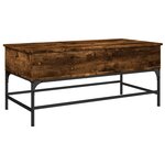 vidaXL Table basse chêne fumé 100x50x45 cm bois d'ingénierie et métal