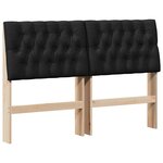 vidaXL Tête de lit capitonnée Noir 140 cm Pin massif