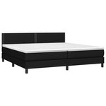 vidaXL Sommier à lattes de lit et matelas et LED Noir 200x200 cm Tissu