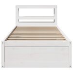 vidaXL Cadre de lit avec tête de lit blanc 75x190cm bois de pin massif