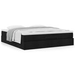 VidaXL Cadre de lit ottoman avec matelas noir 160x200 cm tissu