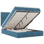 vidaXL Cadre de lit ottoman avec matelas bleu foncé 140x190 cm velours