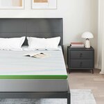 vidaXL Coussins de Matelas Blanc et vert 160 x 200 cm