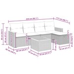 vidaXL Salon de jardin 6 Pièces avec coussins noir résine tressée