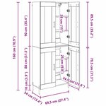 vidaXL Haut Armoire 2 Pièces Bois Ancien Bois d'ingénierie