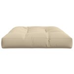 vidaXL Coussin de palette beige 120x80x12 cm tissu
