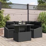 vidaXL Ensemble de canapé de jardin 5 Pièces Noir 100 x 55 x 73 cm