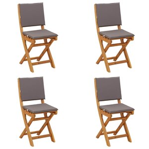 vidaXL Chaises de bistrot d'extérieur 4 pc Gris foncé