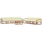 vidaXL Ensemble de canapés d'extérieur 9 Pièces Naturel et Crème