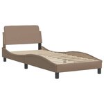 vidaXL Cadre de lit avec lumières LED cappuccino 90x190 cm similicuir