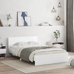 vidaXL Cadre de lit avec tête de lit et LED blanc 120x190 cm
