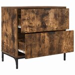 vidaXL Table de chevet Chêne fumé 63 5 x 36 x 61 cm Bois d'ingénierie