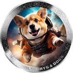 Monnaie ASTRONAUT DOG AI-NIMALS 1 Oz Argent 1000 Francs Cameroon 2025
