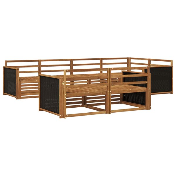 vidaXL Ensemble de canapés d'extérieur 7 Pièces Naturel