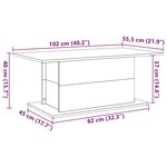 vidaXL Table basse chêne artisanal 102x55 5x40 cm bois d'ingénierie