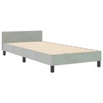 Lit vidaXL Gris clair 100x200 cm Velours