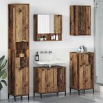 vidaXL Ensemble de mobilier de salle de bain avec tiroir Bois Ancien