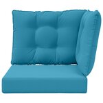 vidaXL Coussin de canapé d'extérieur 3 Pièces Bleu royal Polyester