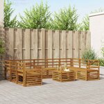 vidaXL Ensembles de canapés 10 Pièces Naturel Bois d'Acacia Massif