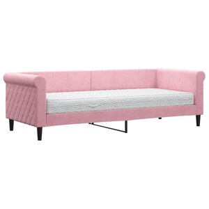 vidaXL Lit de jour avec matelas rose 80x200 cm velours