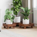 vidaXL Support de Plante 3 Pièces Marron Bois d'Acajou