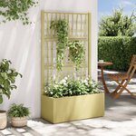 vidaXL Bac à fleurs avec Treillis Vert 80 x 36 x 140 cm PP