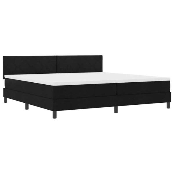 vidaXL Lit à ressorts avec matelas Noir 200 x 200 cm tissu